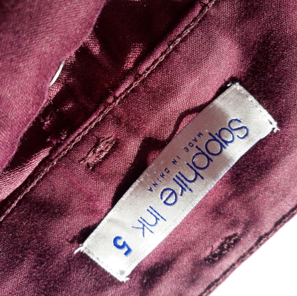 Maroon High Rise Pants - Picture 3 of 11
